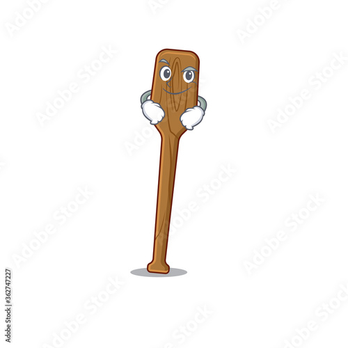 A cute arrogant caricature design of oars having confident gesture