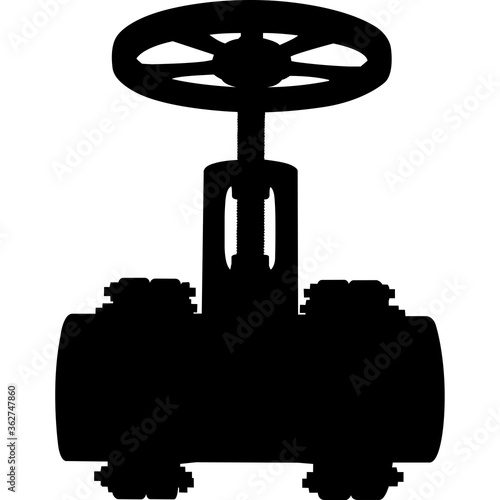 Gas Oil Pipeline Valve Silhouette Vector
