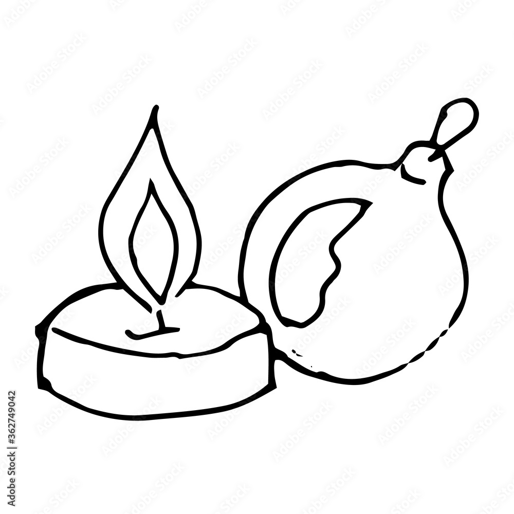 Hand drawn Christmas decorations isolated on a white background. Hand drawn Christmas decorations isolated on a white background.