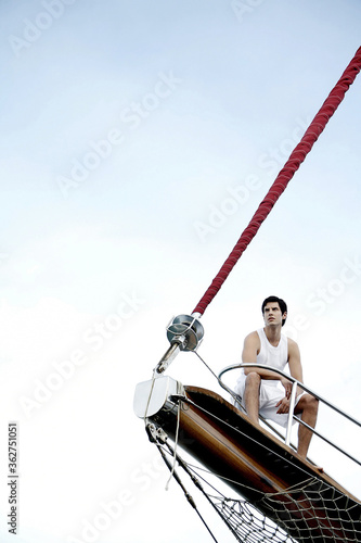 Man sitting on the yacht