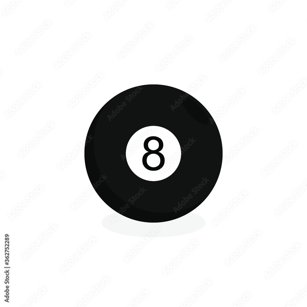 Billiard snooker pool ball with number 8 and drop shadow. Vector illustration. EPS 10. Billiard snooker pool ball with number 8 and drop shadow. Vector illustration. EPS 10.