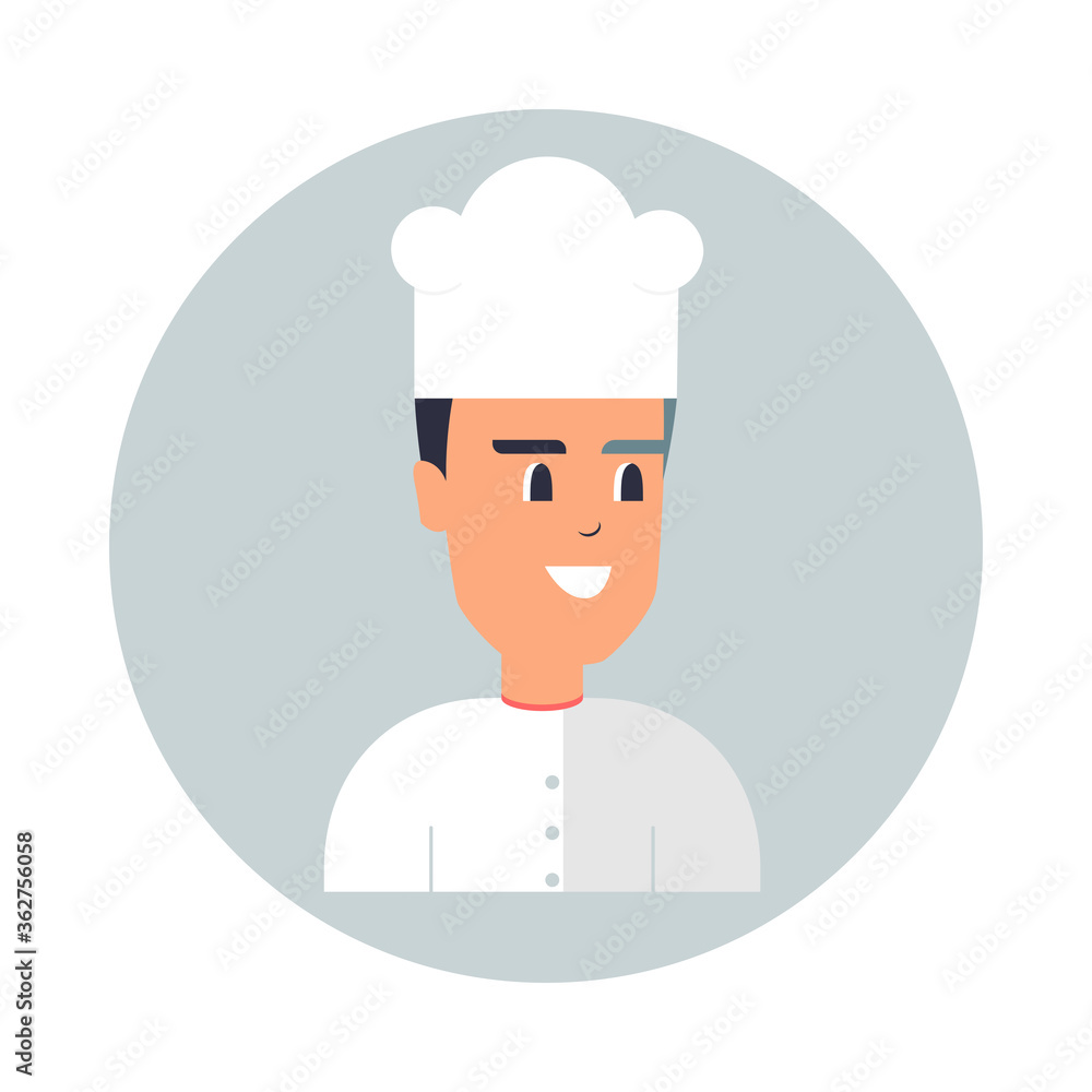 Chef dibujos animados. Personaje hombre cocinando, traje o vestimenta para cocinar, comida concepto gourmet para restaurante Chef dibujos animados. Personaje hombre cocinando, traje o vestimenta para cocinar, comida concepto gourmet para restaurante
