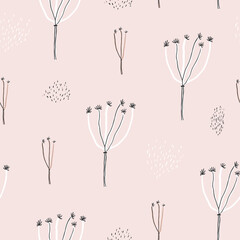 Stickers Bloemenmotief patronen Nostalgisch bloemetjespatroon met takjes  © bukhavets