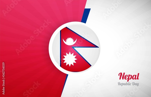 Happy republic day of Nepal greeting background. Abstract Nepal country flag illustration
