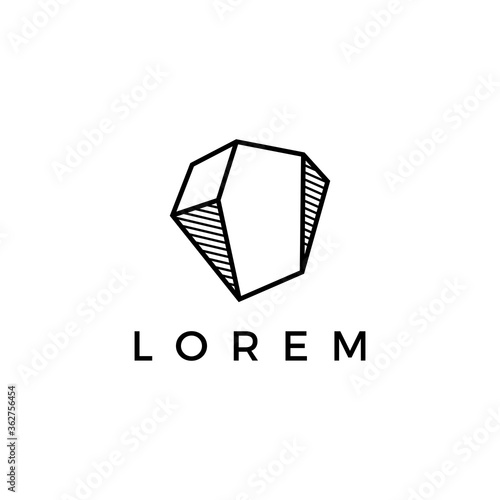 stone gems logo vector icon illustration