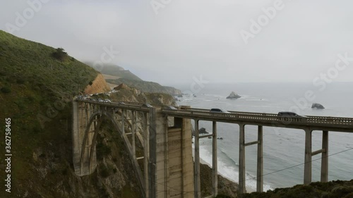 Bixby Creek Bridge at Big Sur Coastline California USA time lapse shot in 4k high resolution