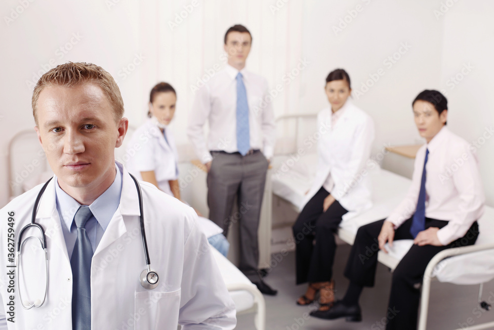 Doctors and medical personnel posing for the camera