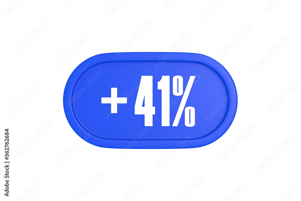 41 Percent increase 3d sign in blue color isolated on white background, 3d illustration. 41 Percent increase 3d sign in blue color isolated on white background, 3d illustration.