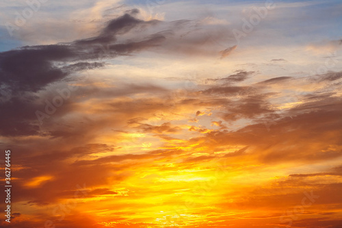 Sunset and beautiful fiery clouds. © Игорь Салов