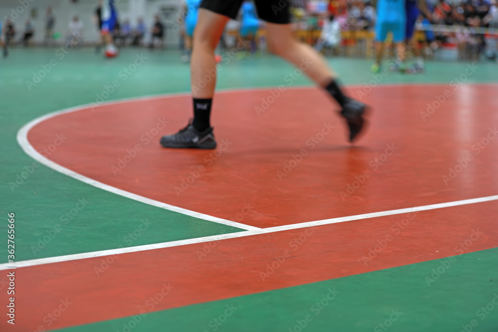 Fototapeta premium Junior Handball Matches in the Gymnasium, Luannan County, Hebei Province, China