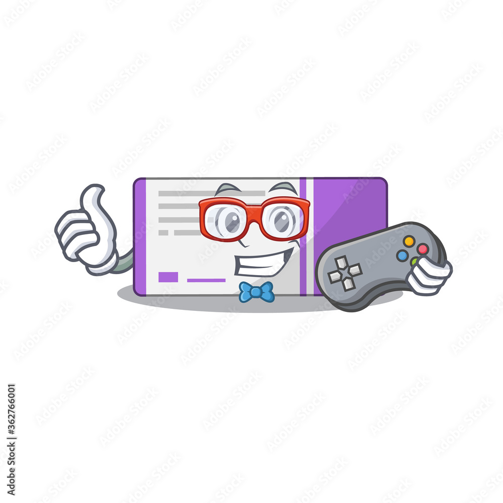 Cartoon Mascot design of medicine box gamer using controller Cartoon Mascot design of medicine box gamer using controller