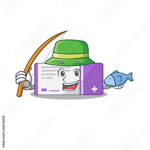 Cartoon design style of medicine box ready goes to fishing
