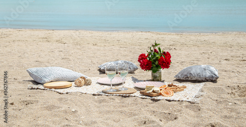 Wallpaper Mural Summer beautiful romantic picnic by the sea Torontodigital.ca