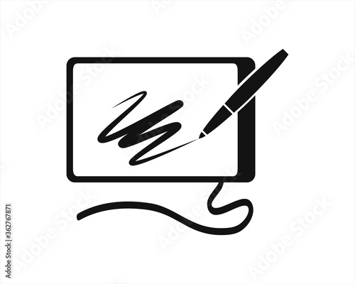 Dogital monitor art icon isolated on white. Vector stock illustration. EPS 10