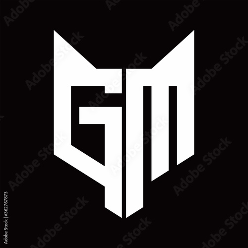 GM Logo monogram with fox head shape design template