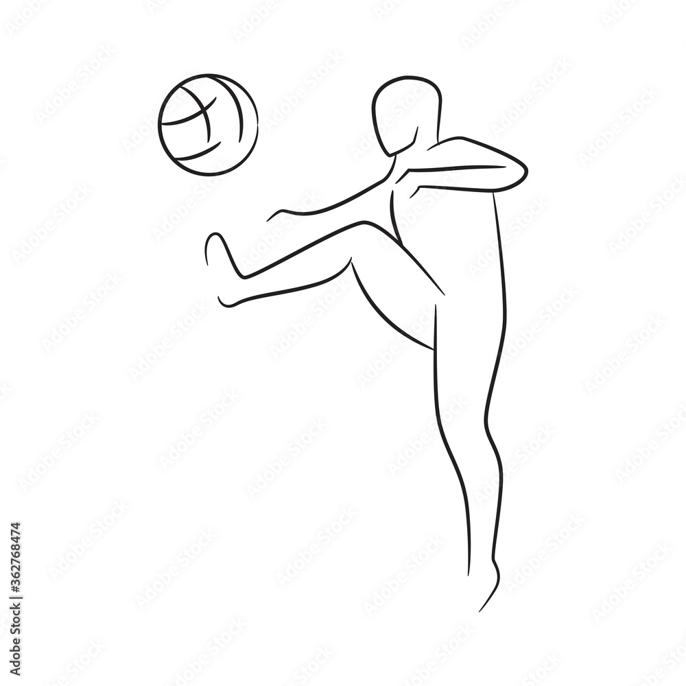 Fototapeta premium hand drawn soccer player, football player vector illustration on white background