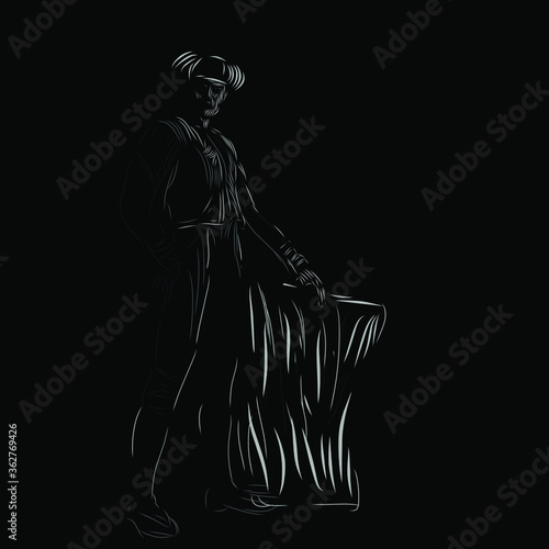 the bull matador line pop art potrait logo colorful design with dark background