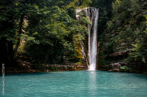 Erfelek waterfall in Sinop and green landscape