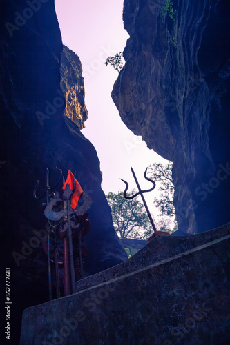View of Jatashankar Cave (Shiva temple) at Pachmarhi, Madhya Pradesh, India photo