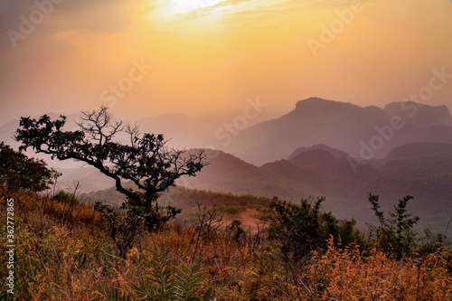 Photography Beautiful Sunset view of satpura mountain range, View from Dhoopgarh, Pachmarhi, Madhya Pradesh