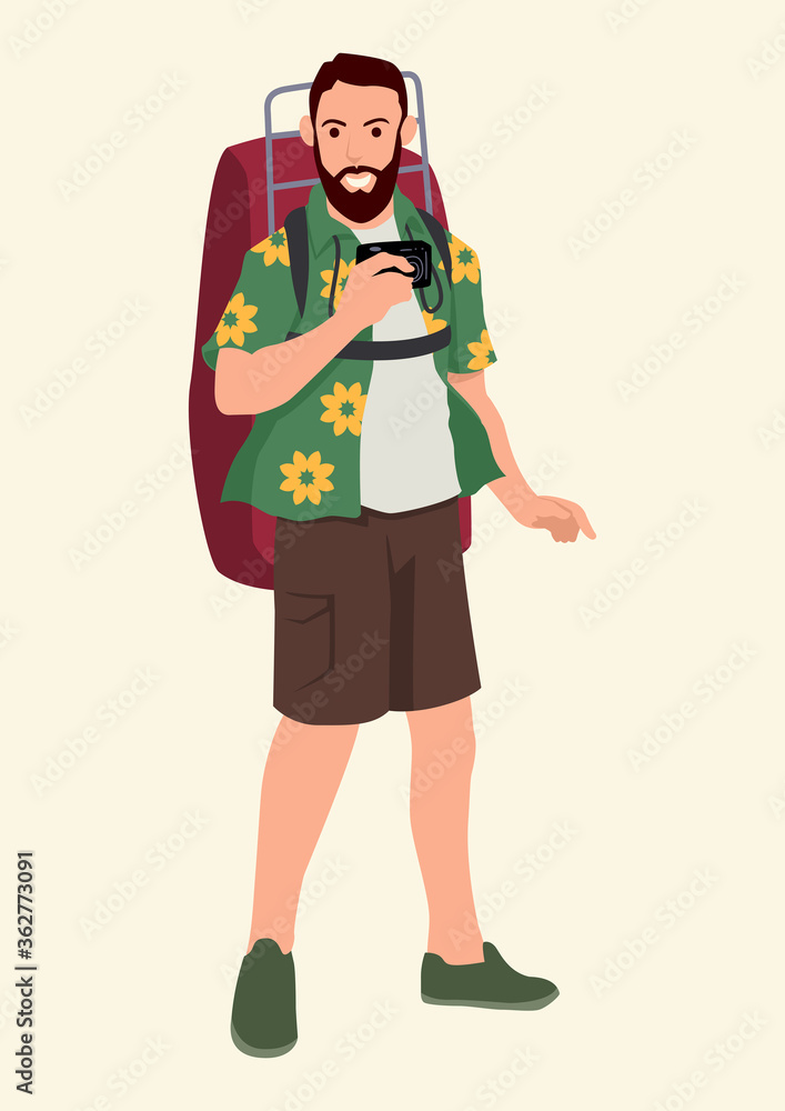 Obraz premium Tourist with backpack