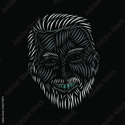 the professor doctor line pop art potrait logo colorful design with dark background. Isolated black background for t-shirt, poster, clothing, merch, apparel, badge design