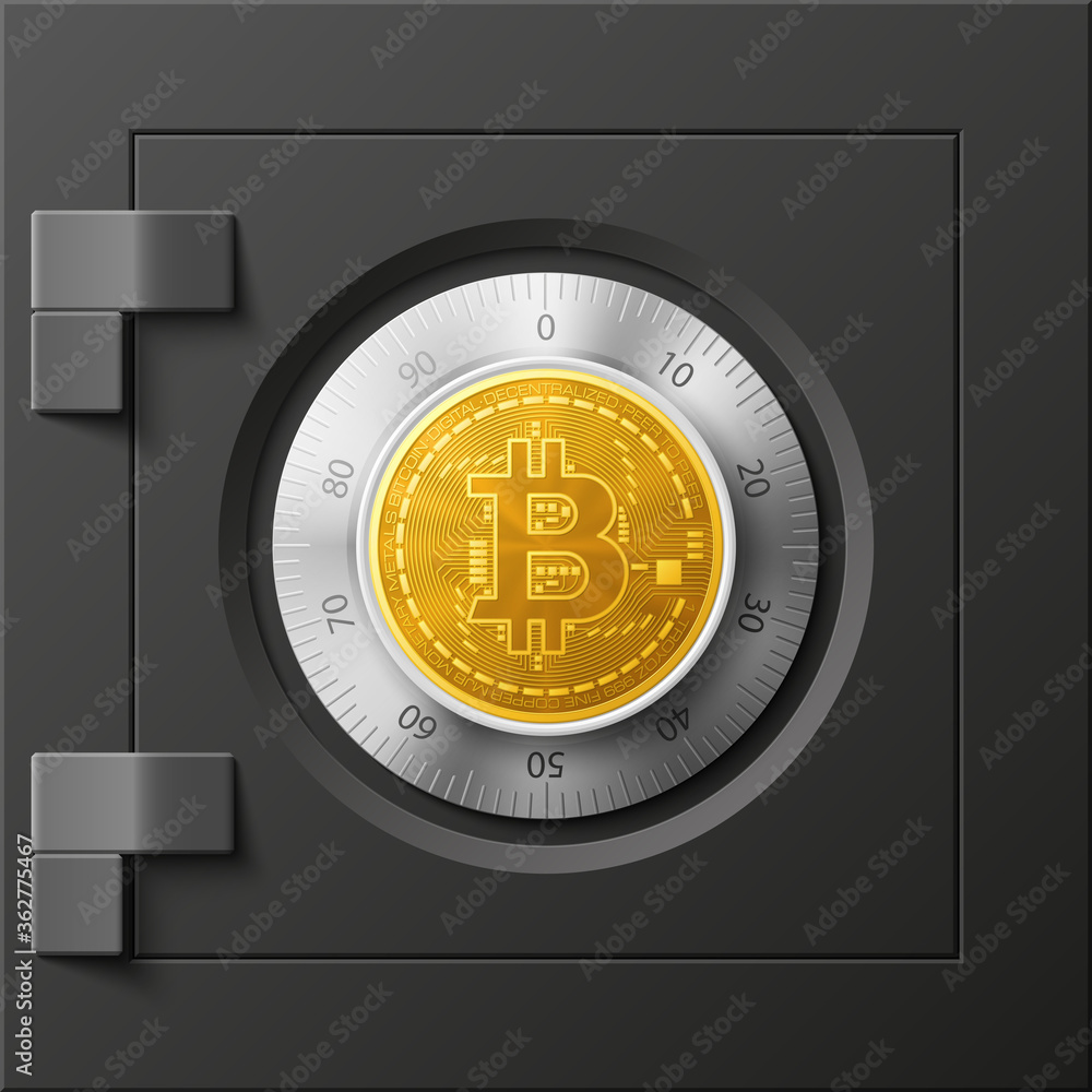 HUD Golden bitcoin armored box. Digital currency steel safe money. Technology bitcoin mining worldwide network. Web banner gold bitcoin combination lock bit coin. Cryptocurrency technology coins money HUD Golden bitcoin armored box. Digital currency steel safe money. Technology bitcoin mining worldwide network. Web banner gold bitcoin combination lock bit coin. Cryptocurrency technology coins money
