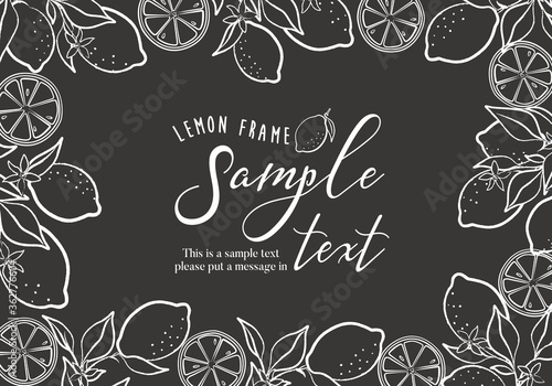 レモンフレーム　線画タイプ（ヨコ）