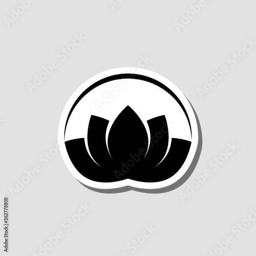 Flower, lotus sticker icon isolated on gray background
