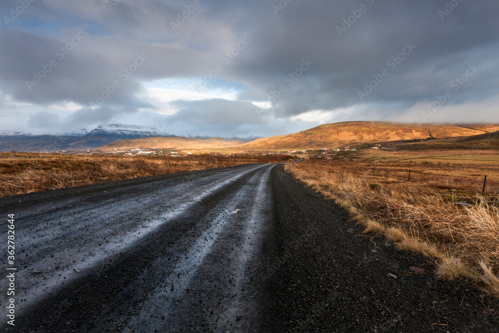 Road in the Icelandic mountains
