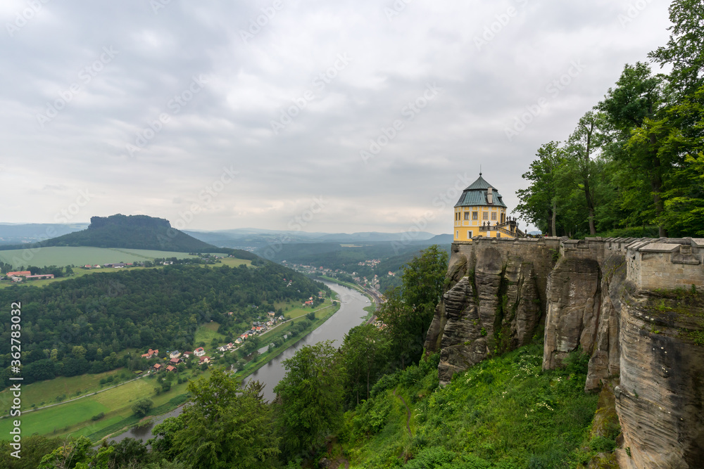 View from the Fortress Koenigstein at the Lilienstein