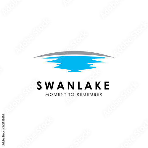 lake with horizon logo design inspiration