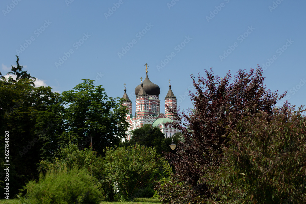 church and church in a green park church and church in a green park
