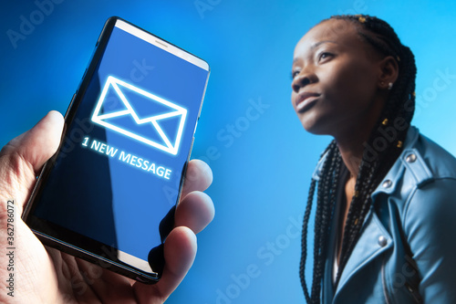 Girl received a new message...