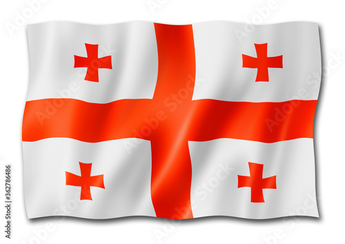 Konstfotografi Georgian flag isolated on white