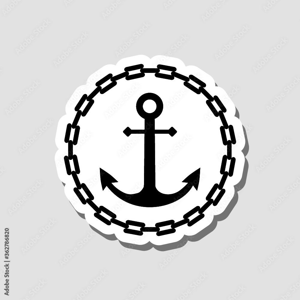 Anchor sticker icon isolated on gray background Anchor sticker icon isolated on gray background