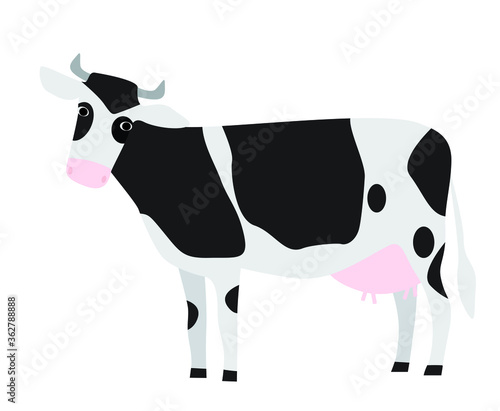 Vector illustration of a cow. Domestic animal illustration. Farm collection