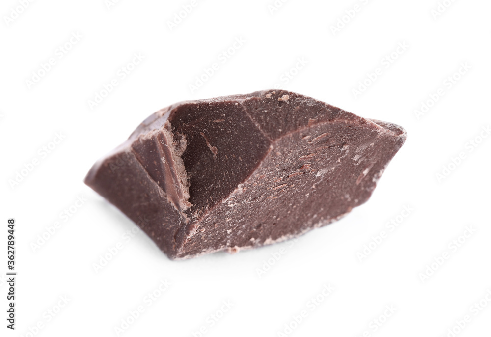Piece of dark chocolate isolated on white Piece of dark chocolate isolated on white
