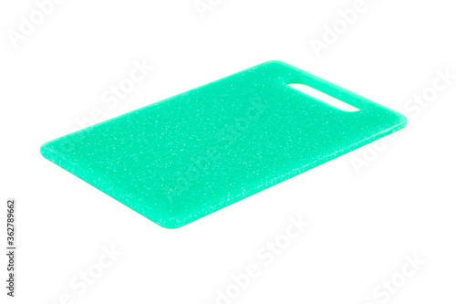 Green plastic cutting board