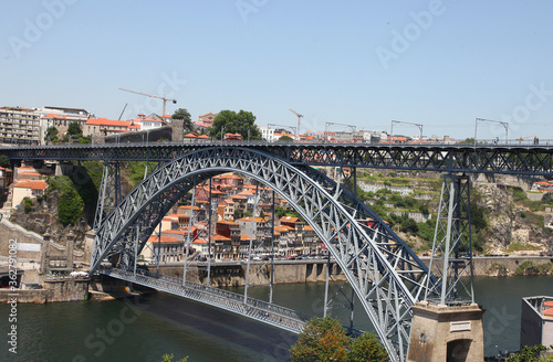 Sights and scenes of Porto in Portugal, featuring buildings, river and roads © jacquimartin