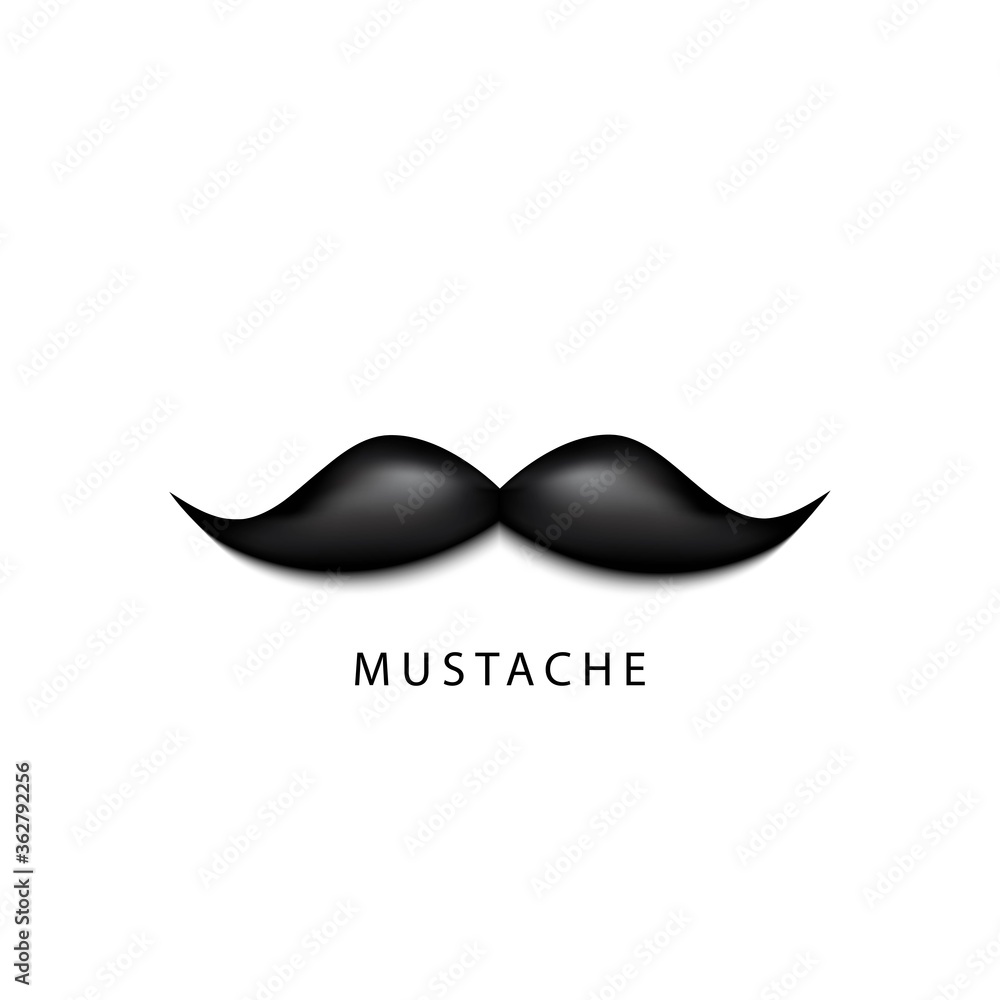 Vector Graphic of Black Mustache on White Background. Vector Graphic of Black Mustache on White Background.