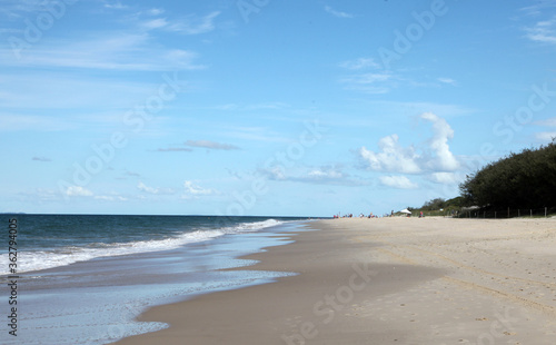 Beautiful Ocean Beach on Bribie Island  Queensland  Australia.  Paradise with clean white sand and blue skys