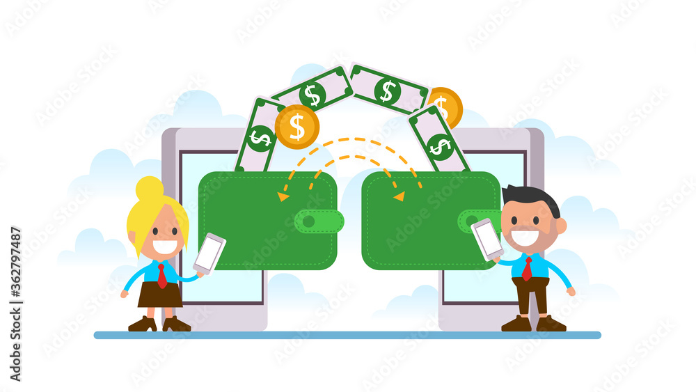 Non-cash payment transactions vector concept.
Non-cash payment transactions vector concept.