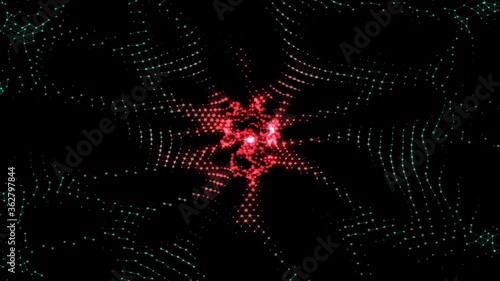 Organic Neural Network Infected by Virus, Artifical Intelligence turning Evil, Compromised Data, Immune System getting attacked, cyan dots and lines getting swept by red wave of virus, smooth, 4K.
