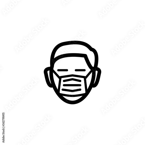 mask on face icon vector symbol template