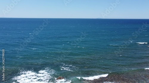 Wallpaper Mural Fortullino, Castiglioncello. Flying versus sea view over area cliff rock beaches. Sunny day, early summer. Livorno Italy Torontodigital.ca