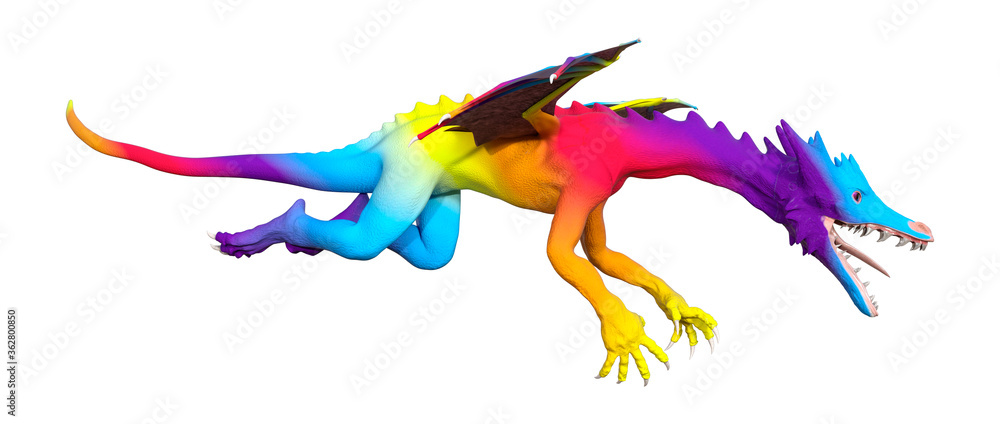 Obraz premium 3D Rendering Fairy Tale Dragon on White