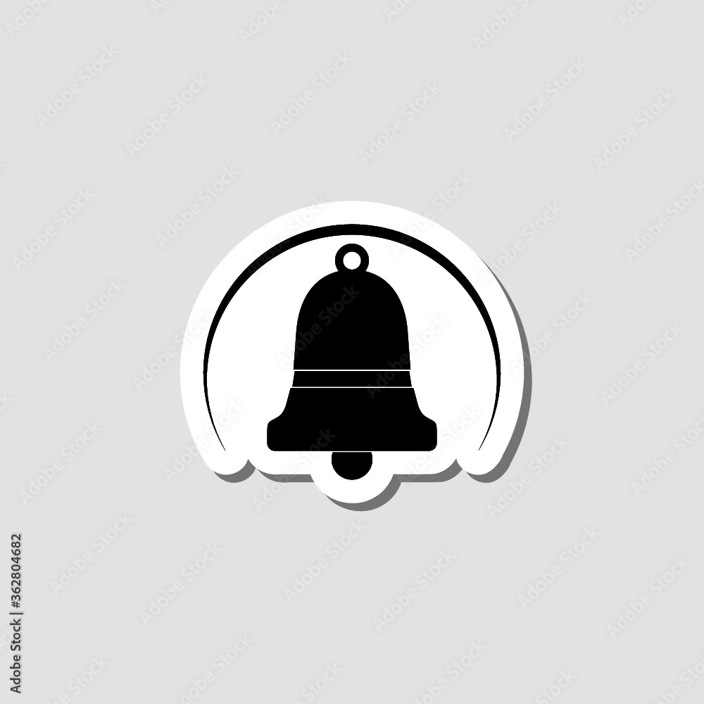 Bell sticker Icon isolated on gray background Bell sticker Icon isolated on gray background