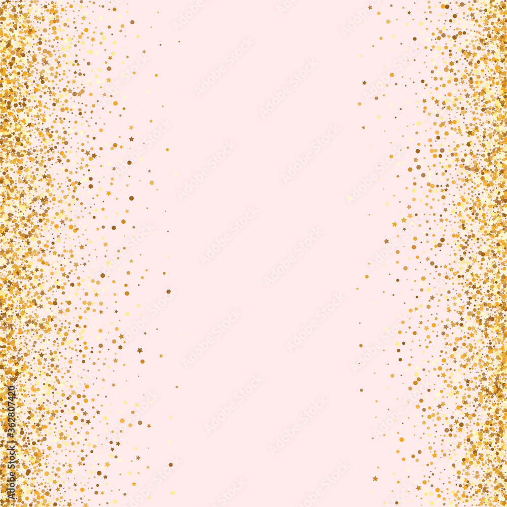 Golden Polka Isolated Pink Background. Paper 