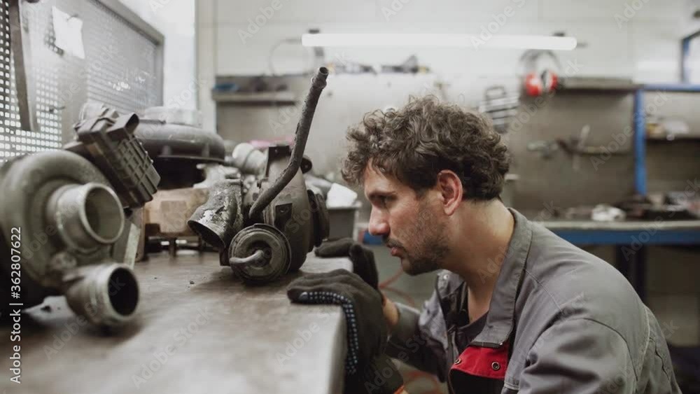 Auto mechanic repairing a car in a workshop.car repair concept Auto mechanic repairing a car in a workshop.car repair concept